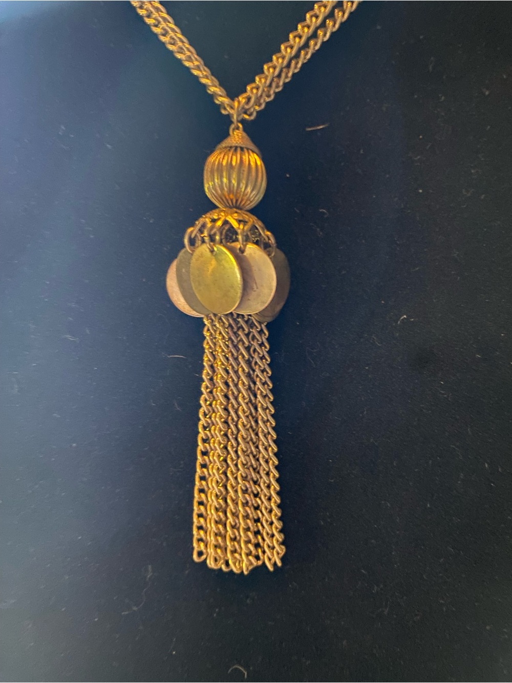 Gold Tassel Pendant Necklace - Women Jewelry